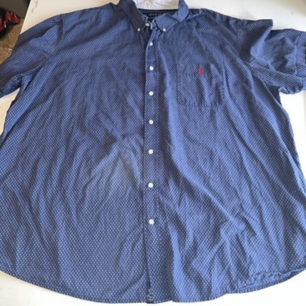 U.S. Polo Assn. Big & Tall Mens Classic Fit Short Sleeve Button-Down Shirt -3XLT